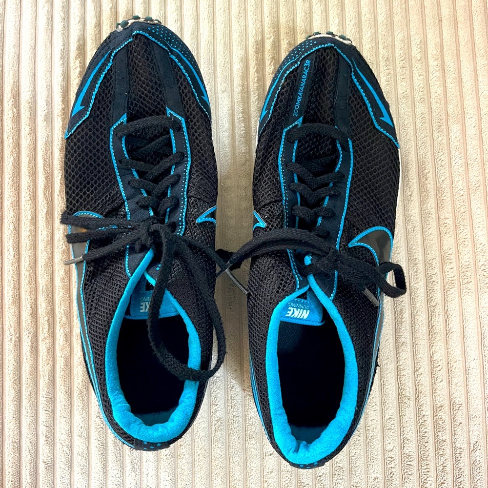 Nike Zoom Running Track & Field Speed Sprinting Race Waffle Flats Black and Blue